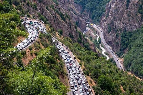 ترافیک سنگین در جاده کندوان مازندران