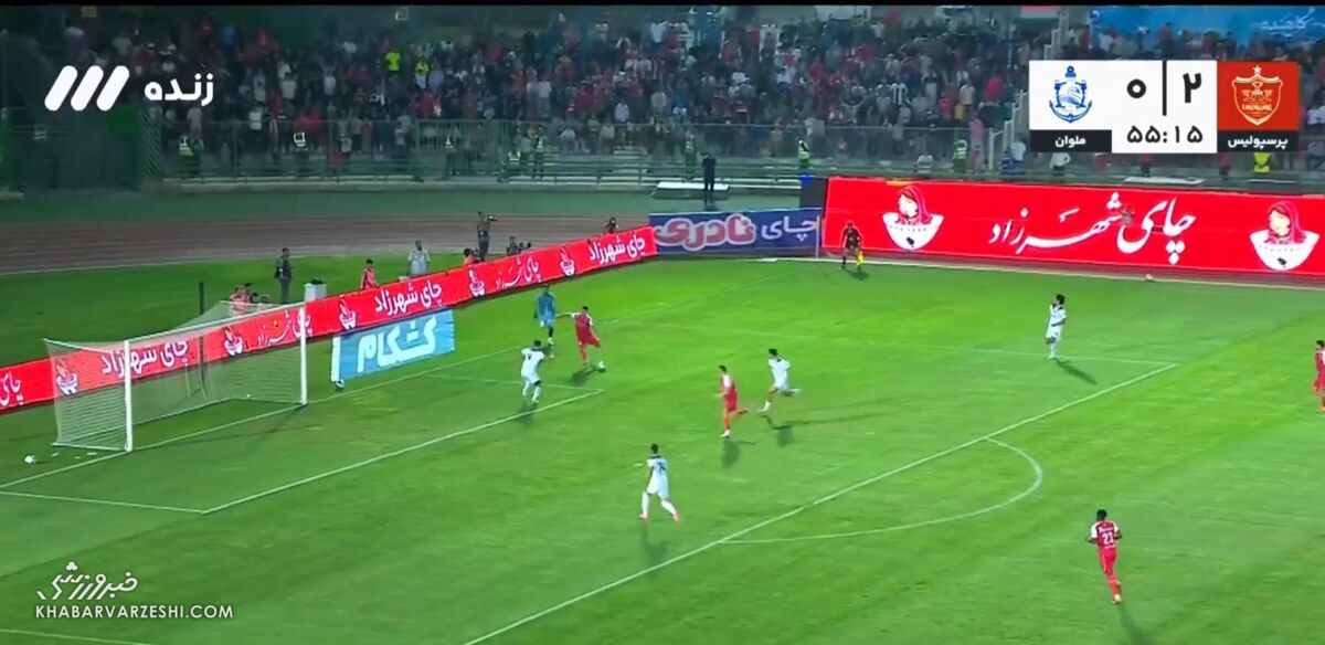 دریبل جسورانه علیپور؛ سومین گل پرسپولیس در دیدار مقابل ملوان