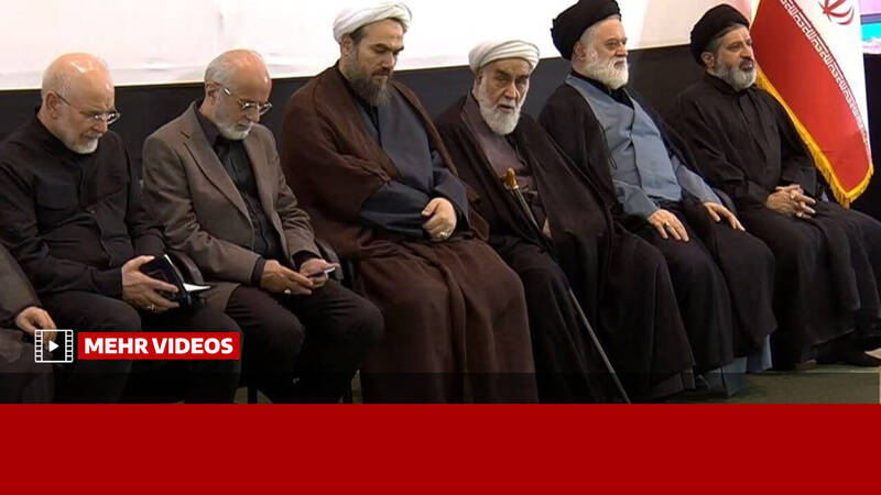 حضور فرزندان رهبر شهید در مراسم چهلم شهید ایران