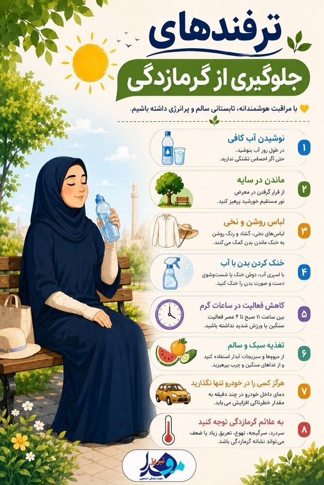 پیشگیری از گرمازدگی؛ چگونه در روزهای داغ بدن را خنک نگه داریم؟
